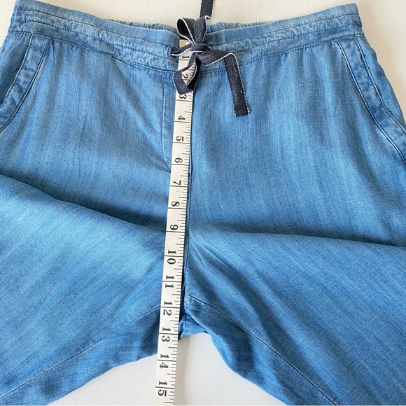 Talbots Women 12P Chambray Pants Summer Twill Slim Leg Rolled Hem - Picture 14 of 16
